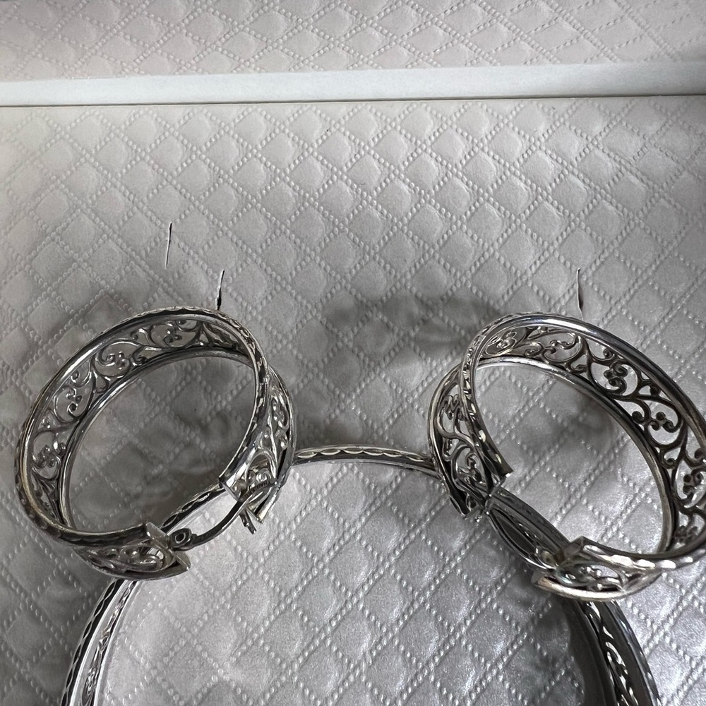 Sterling Silver 925 Bracelet and matching earrings - Picture 5 of 9